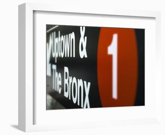 A Sign on the New York City Subway.-Jon Hicks-Framed Premium Photographic Print