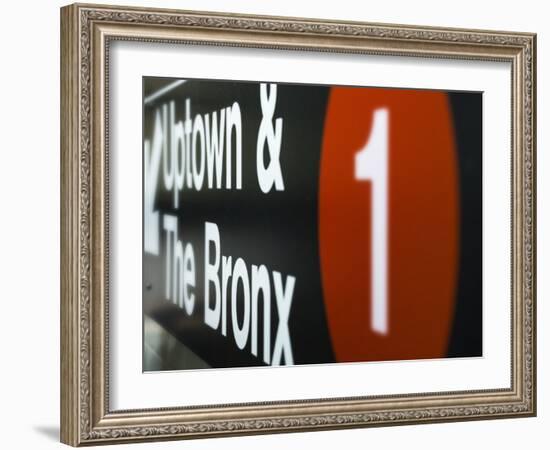 A Sign on the New York City Subway.-Jon Hicks-Framed Photographic Print