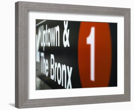 A Sign on the New York City Subway.-Jon Hicks-Framed Photographic Print