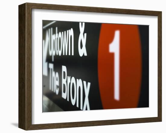 A Sign on the New York City Subway.-Jon Hicks-Framed Photographic Print