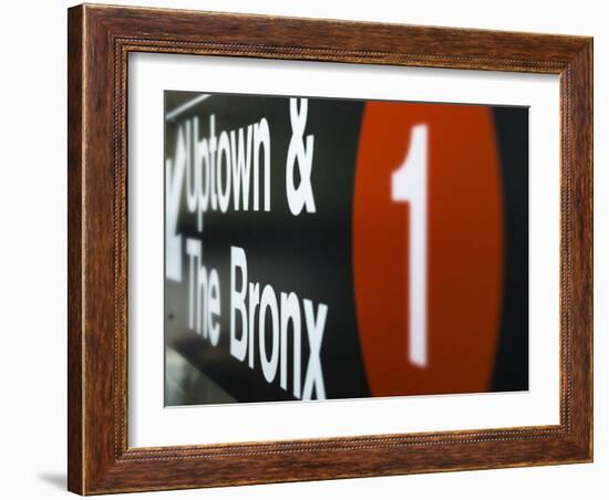 A Sign on the New York City Subway.-Jon Hicks-Framed Photographic Print