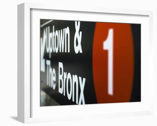 A Sign on the New York City Subway.-Jon Hicks-Framed Photographic Print