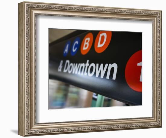 A Sign on the New York City Subway.-Jon Hicks-Framed Photographic Print