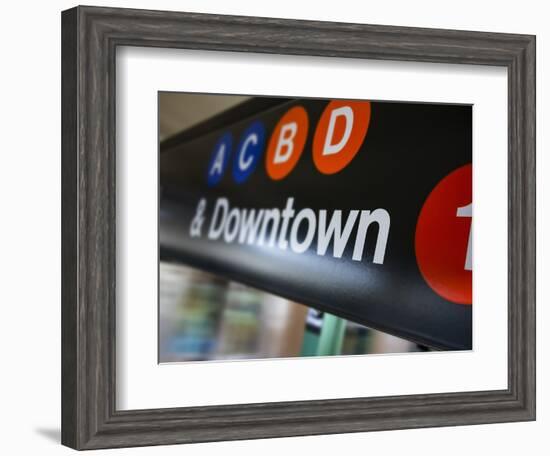 A Sign on the New York City Subway.-Jon Hicks-Framed Photographic Print