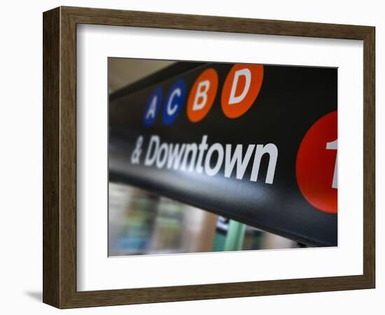 A Sign on the New York City Subway.-Jon Hicks-Framed Photographic Print