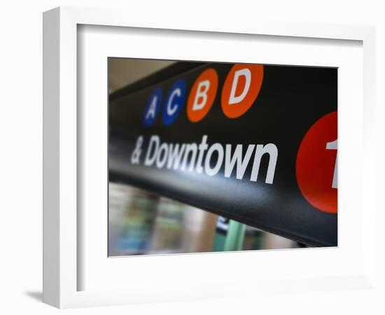 A Sign on the New York City Subway.-Jon Hicks-Framed Photographic Print