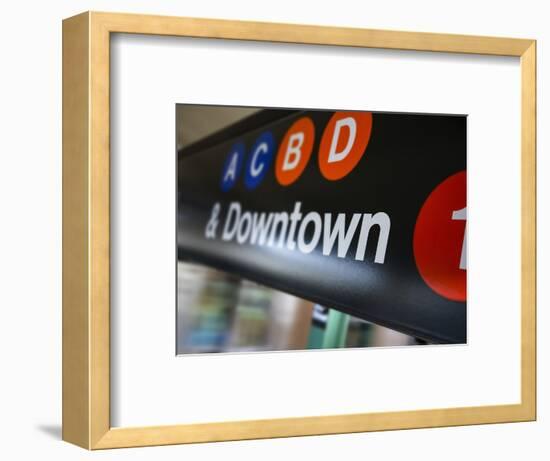 A Sign on the New York City Subway.-Jon Hicks-Framed Photographic Print