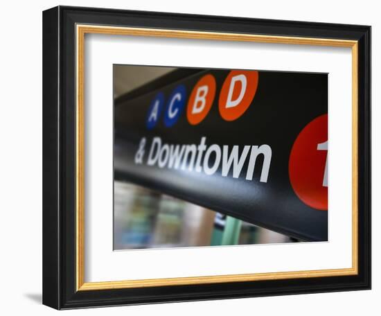 A Sign on the New York City Subway.-Jon Hicks-Framed Photographic Print