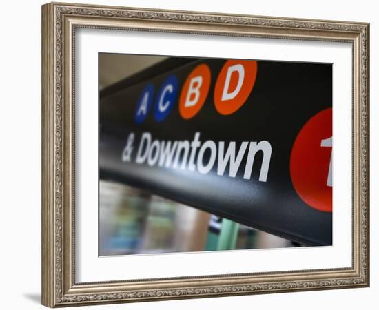 A Sign on the New York City Subway.-Jon Hicks-Framed Photographic Print