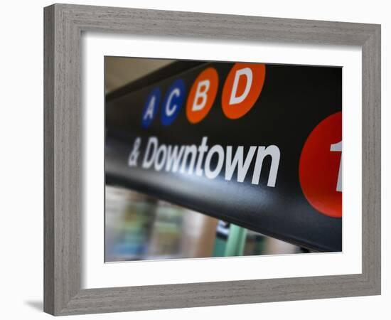 A Sign on the New York City Subway.-Jon Hicks-Framed Photographic Print