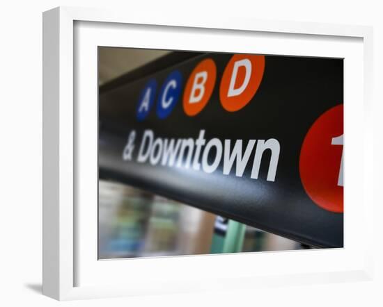 A Sign on the New York City Subway.-Jon Hicks-Framed Photographic Print