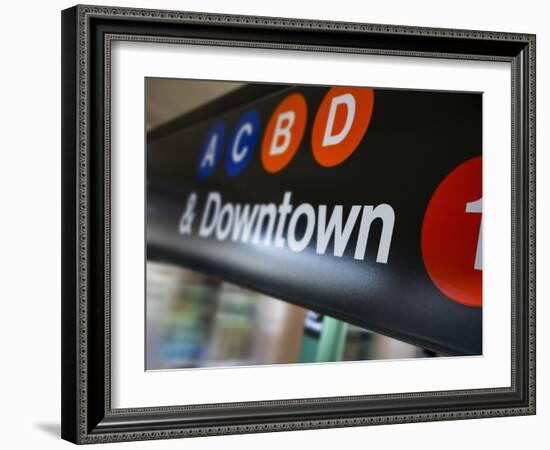 A Sign on the New York City Subway.-Jon Hicks-Framed Photographic Print