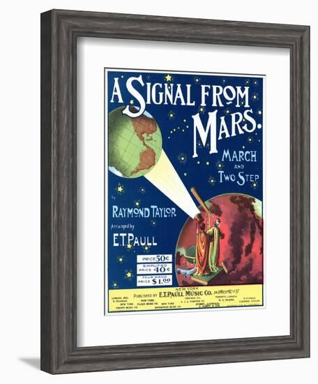 "A Signal from Mars" Sheet Music from the National Museum of American History-null-Framed Art Print