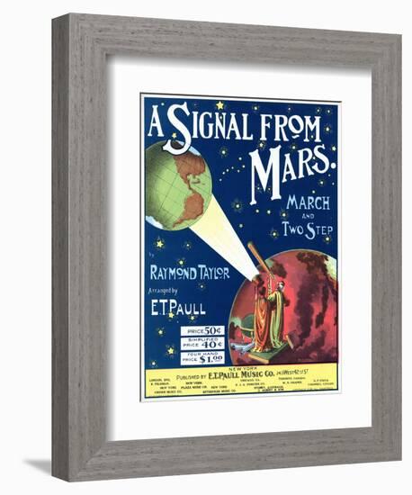 "A Signal from Mars" Sheet Music from the National Museum of American History-null-Framed Art Print