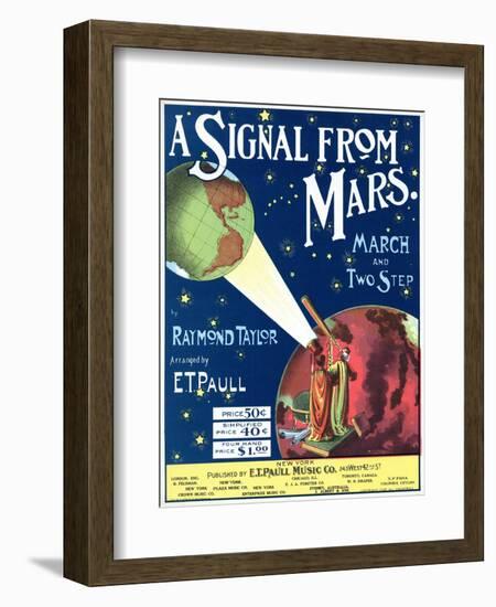 "A Signal from Mars" Sheet Music from the National Museum of American History-null-Framed Art Print