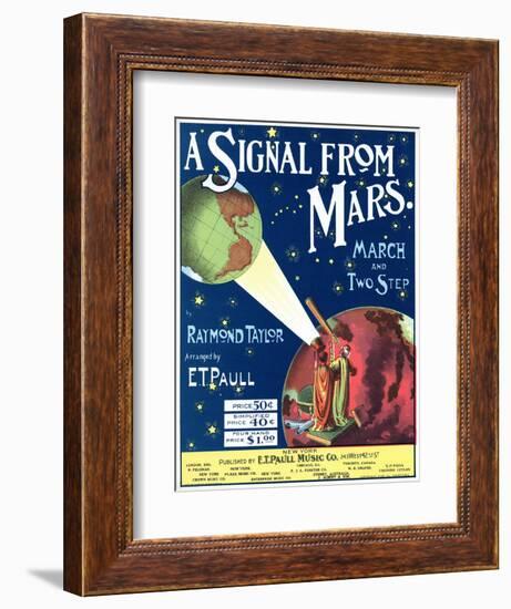 "A Signal from Mars" Sheet Music from the National Museum of American History-null-Framed Art Print