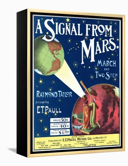 "A Signal from Mars" Sheet Music from the National Museum of American History-null-Framed Stretched Canvas