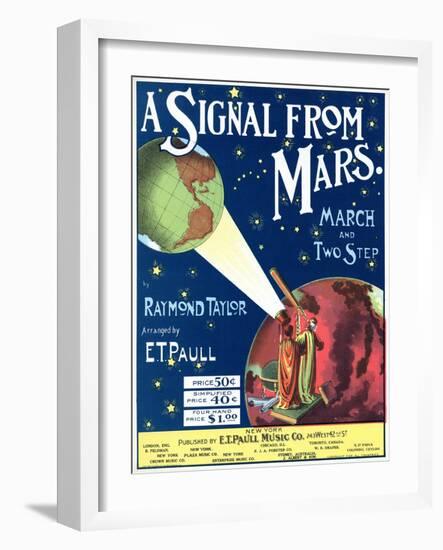 "A Signal from Mars" Sheet Music from the National Museum of American History-null-Framed Art Print