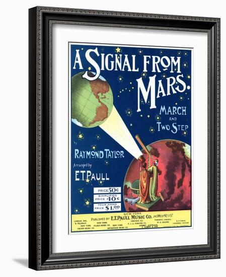 "A Signal from Mars" Sheet Music from the National Museum of American History-null-Framed Art Print