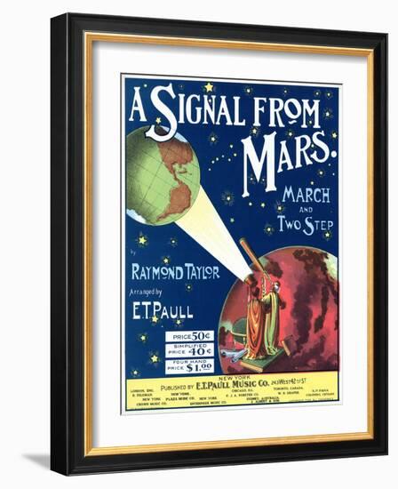 "A Signal from Mars" Sheet Music from the National Museum of American History-null-Framed Art Print