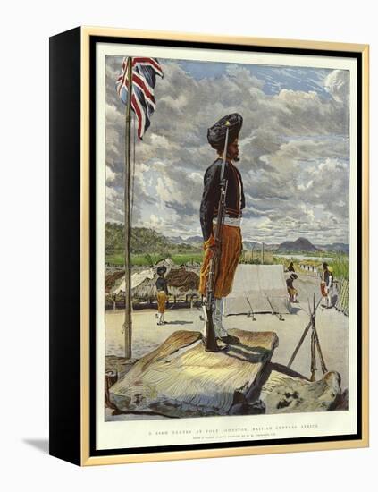 A Sikh Sentry at Fort Johnston, British Central Africa-Harry Hamilton Johnston-Framed Premier Image Canvas