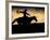 A Silhouetted Cowboy Riding Alone a Ridge at Sunset in Shell, Wyoming, USA-Joe Restuccia III-Framed Photographic Print