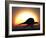 A Silhouetted Spinosaurus Sprinting Against a Setting Set at the End of a Jurassic Day-Stocktrek Images-Framed Photographic Print