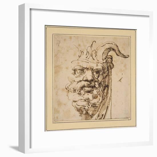 A Silvan Mask-Agostino Carracci-Framed Giclee Print