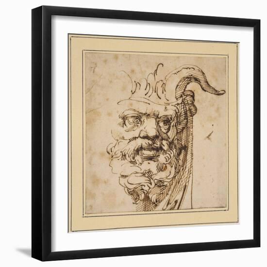 A Silvan Mask-Agostino Carracci-Framed Giclee Print