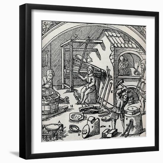 A Silver Refinery, 1556, (1917)-null-Framed Giclee Print