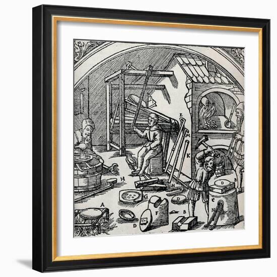 A Silver Refinery, 1556, (1917)-null-Framed Giclee Print