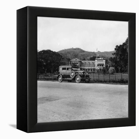 A Singer Car in Front of the Governor's House, Trinidad, Trinidad and Tobago, 1931-null-Framed Premier Image Canvas