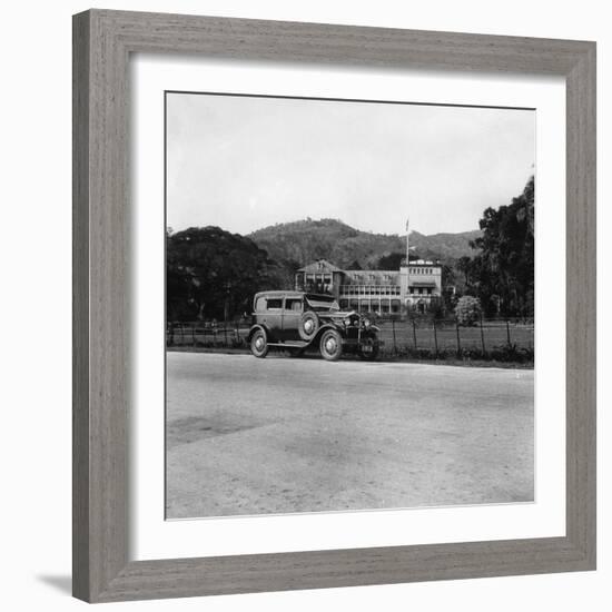 A Singer Car in Front of the Governor's House, Trinidad, Trinidad and Tobago, 1931-null-Framed Photographic Print