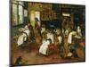 A Singerie: Monkey Barbers Serving Cats-Jan Van Kessel-Mounted Giclee Print
