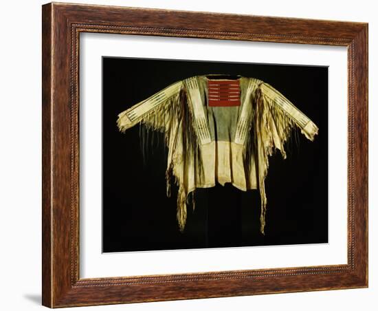 A Sioux Quilled and Fringed Hide Warrior's Shirt, Mid 19th Century-null-Framed Giclee Print