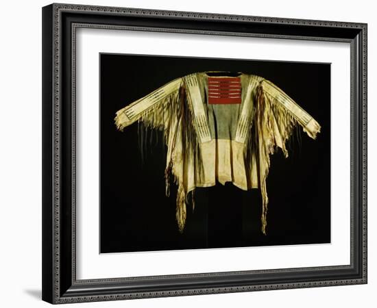 A Sioux Quilled and Fringed Hide Warrior's Shirt, Mid 19th Century-null-Framed Giclee Print