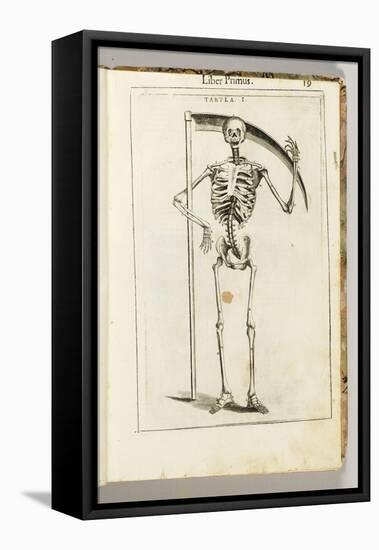 A Skeleton Holding a Scythe in the Style of a Grim Reaper-Italian School-Framed Premier Image Canvas