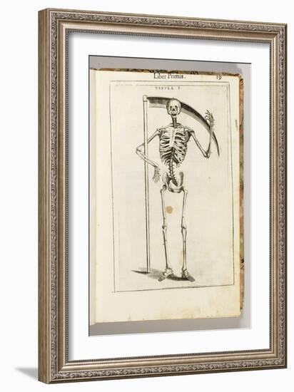 A Skeleton Holding a Scythe in the Style of a Grim Reaper-Italian School-Framed Giclee Print