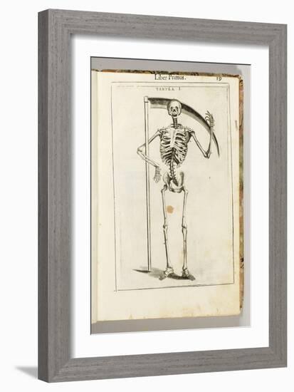 A Skeleton Holding a Scythe in the Style of a Grim Reaper-Italian School-Framed Giclee Print