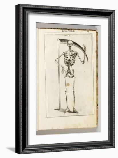 A Skeleton Holding a Scythe in the Style of a Grim Reaper-Italian School-Framed Giclee Print