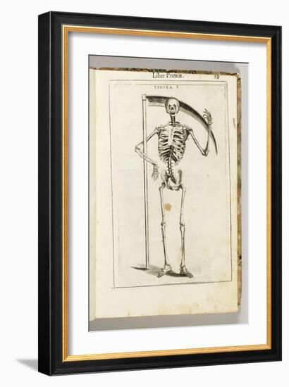 A Skeleton Holding a Scythe in the Style of a Grim Reaper-Italian School-Framed Giclee Print