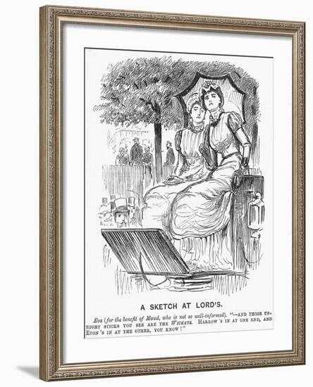 A Sketch at Lords, 1881-null-Framed Giclee Print