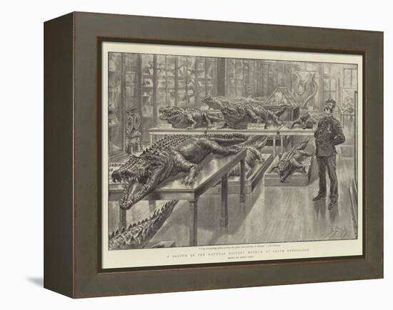 A Sketch in the Natural History Museum at South Kensington-Henri Lanos-Framed Premier Image Canvas