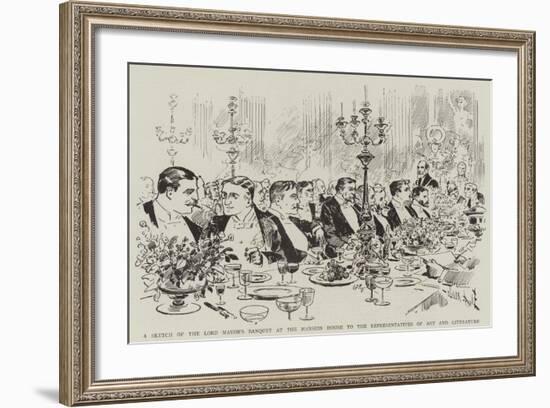 A Sketch of the Lord Mayor's Banquet at the Mansion House to the Representatives of Art and Literat-null-Framed Giclee Print