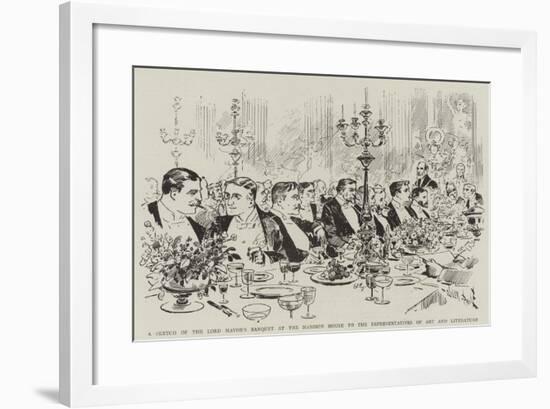 A Sketch of the Lord Mayor's Banquet at the Mansion House to the Representatives of Art and Literat-null-Framed Giclee Print