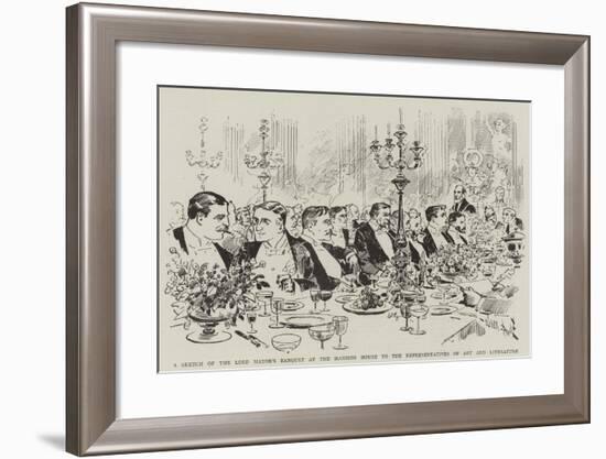 A Sketch of the Lord Mayor's Banquet at the Mansion House to the Representatives of Art and Literat-null-Framed Giclee Print