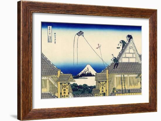 A Sketch of the Mitsui Shop in Suruga in Edo, 1830-1833-Katsushika Hokusai-Framed Giclee Print