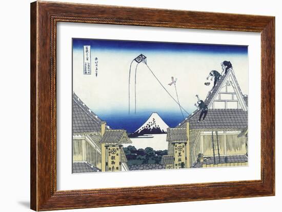 A Sketch of the Mitsui Shop in Suruga in Edo-Katsushika Hokusai-Framed Giclee Print