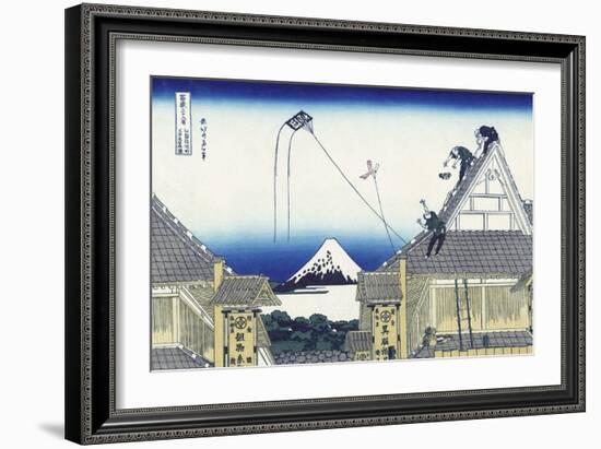 A Sketch of the Mitsui Shop in Suruga in Edo-Katsushika Hokusai-Framed Giclee Print