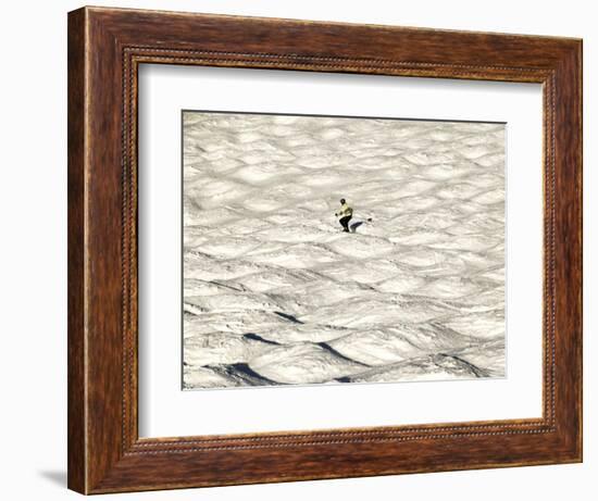 A Skier Makes His Way Down a Sea of Moguls at Sugarbush Ski Area-null-Framed Photographic Print